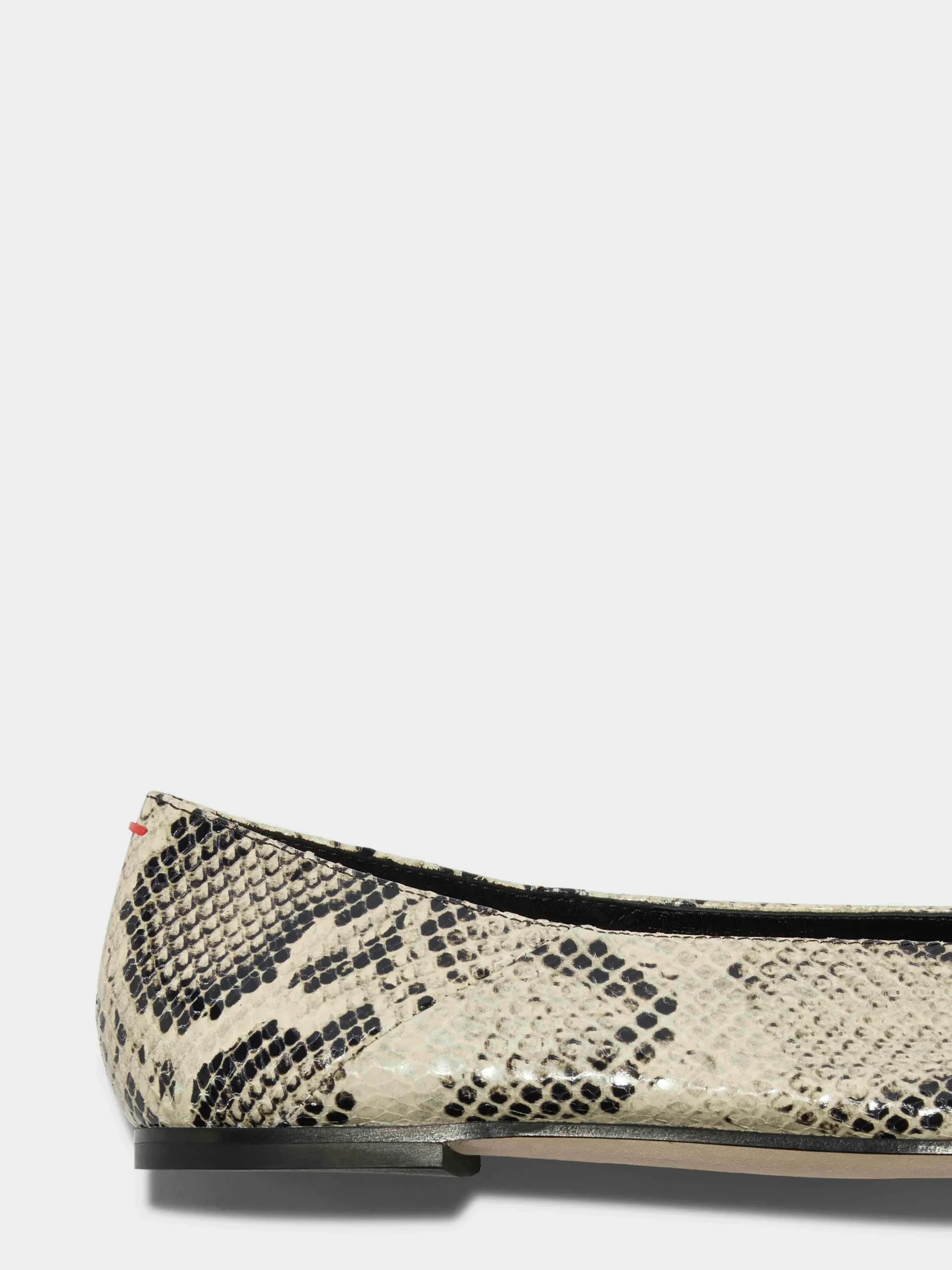Fashion Aeyde Moa Leather Ballet Flats Creamy Snake