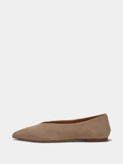 Online Aeyde Moa Suede Ballet Flats Stone Suede