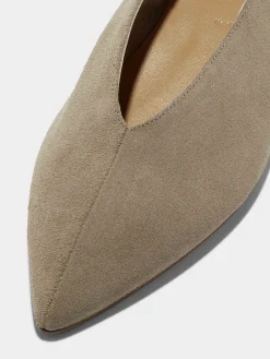 Online Aeyde Moa Suede Ballet Flats Stone Suede