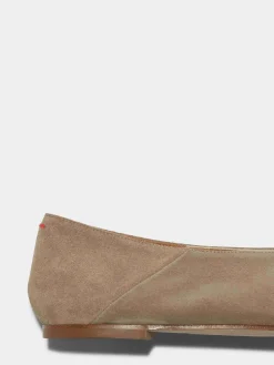 Online Aeyde Moa Suede Ballet Flats Stone Suede