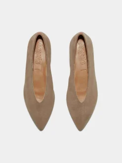 Online Aeyde Moa Suede Ballet Flats Stone Suede