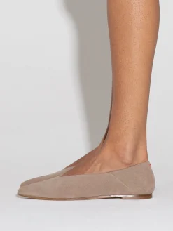 Online Aeyde Moa Suede Ballet Flats Stone Suede
