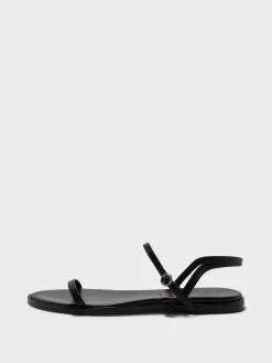Discount Aeyde Nettie Leather Sandals Black Nappa