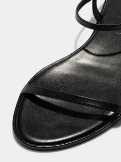 Discount Aeyde Nettie Leather Sandals Black Nappa