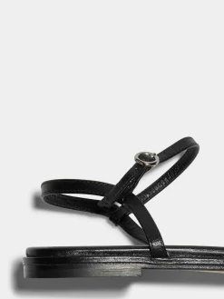 Discount Aeyde Nettie Leather Sandals Black Nappa