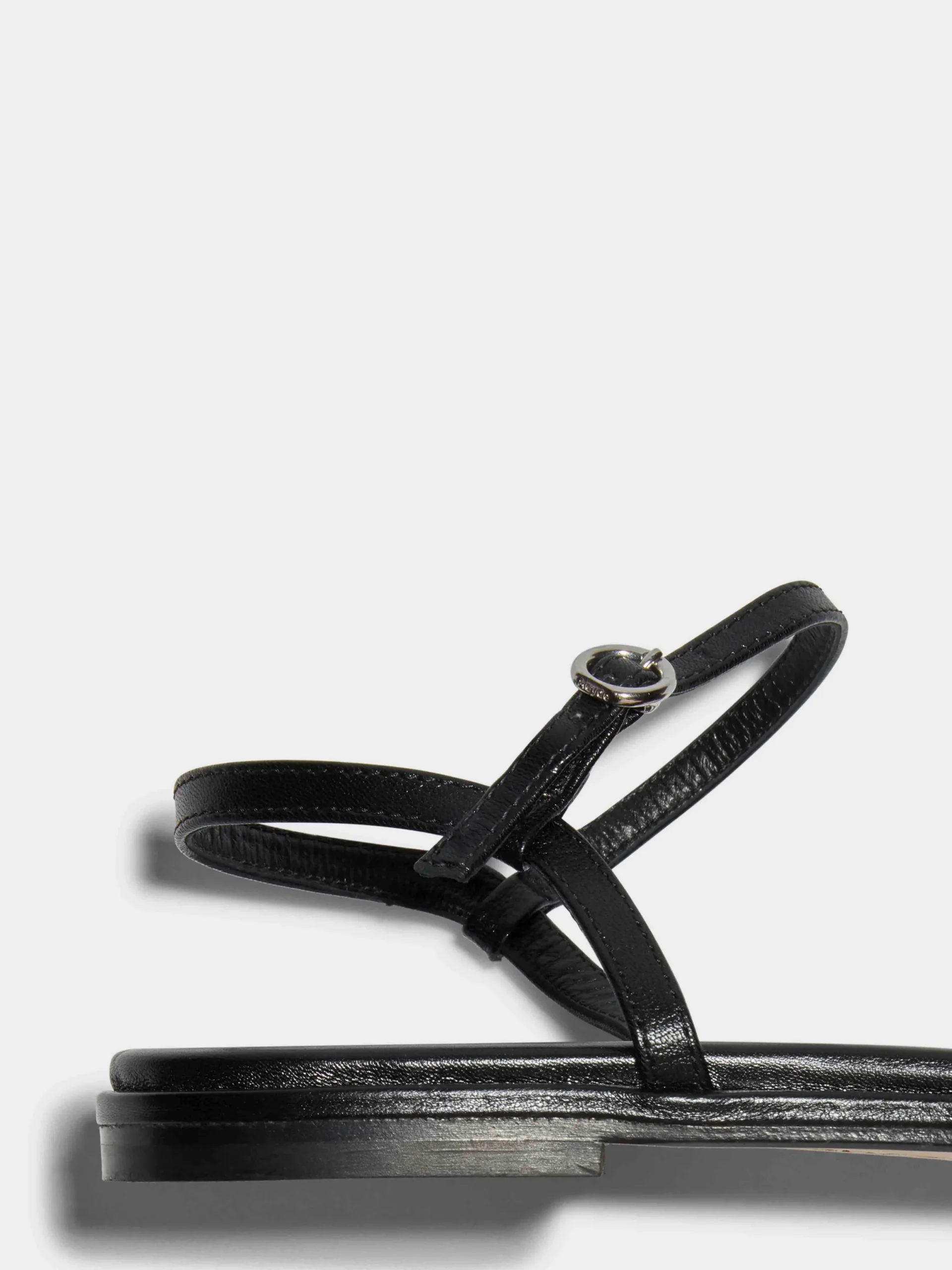 Discount Aeyde Nettie Leather Sandals Black Nappa