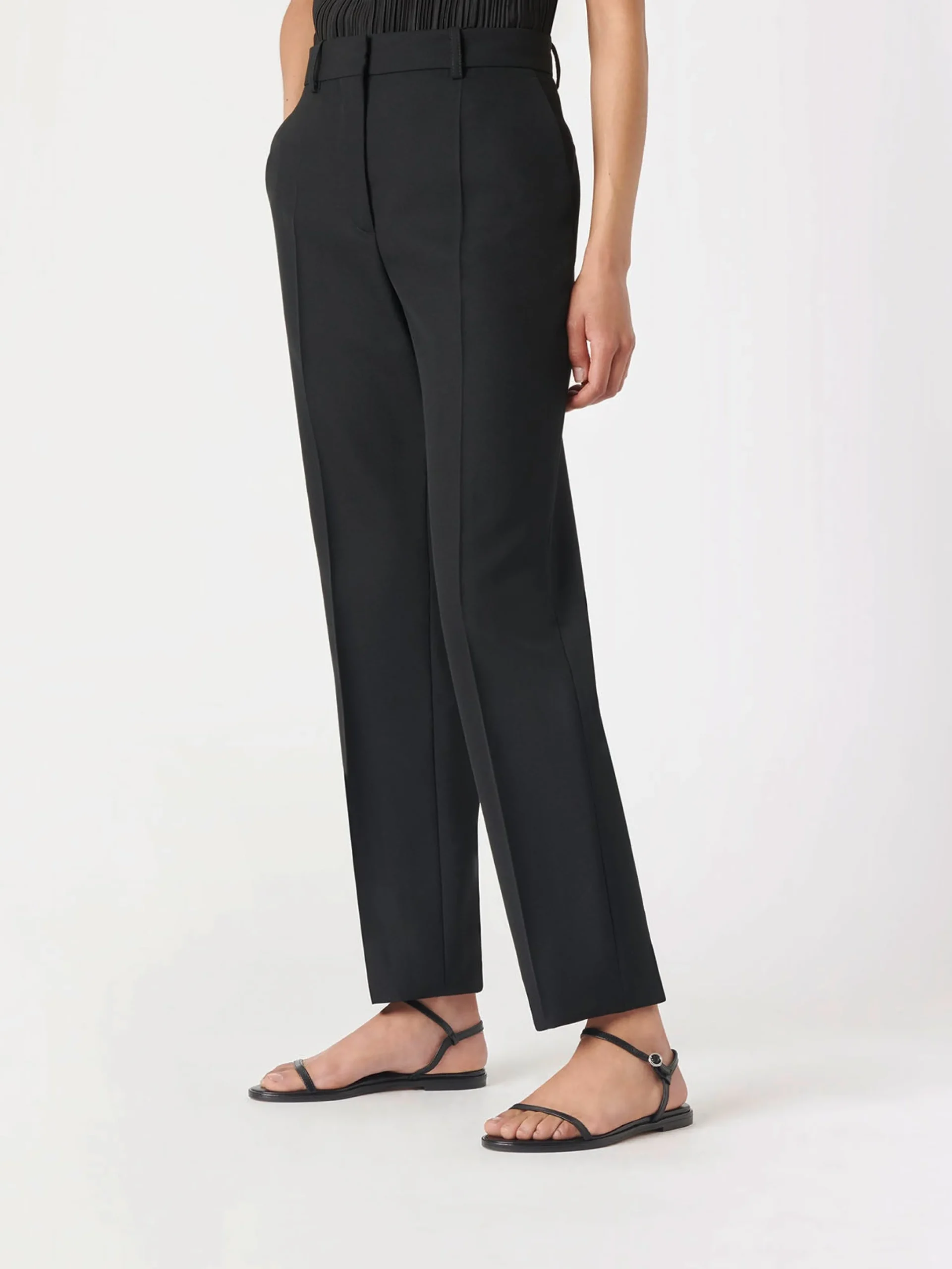 Discount Aeyde Nettie Leather Sandals Black Nappa