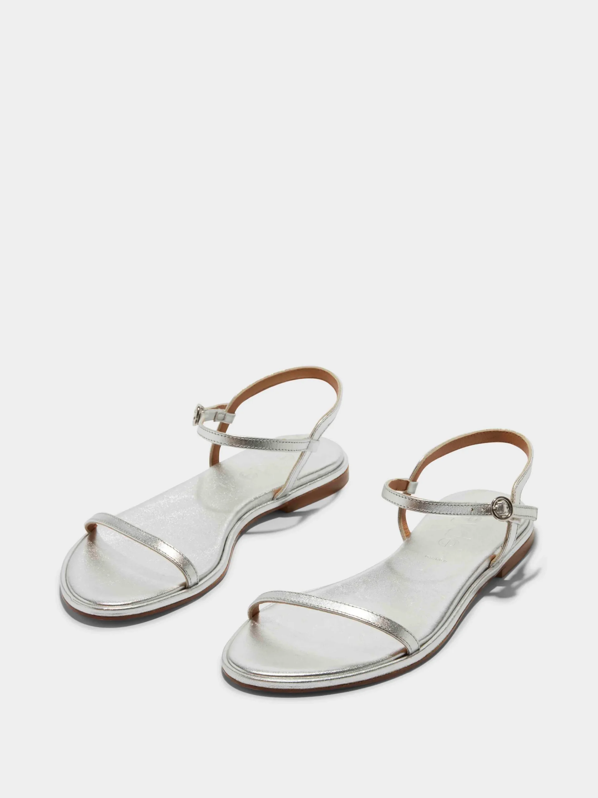 Online Aeyde Nettie Leather Sandals Silver Nappa