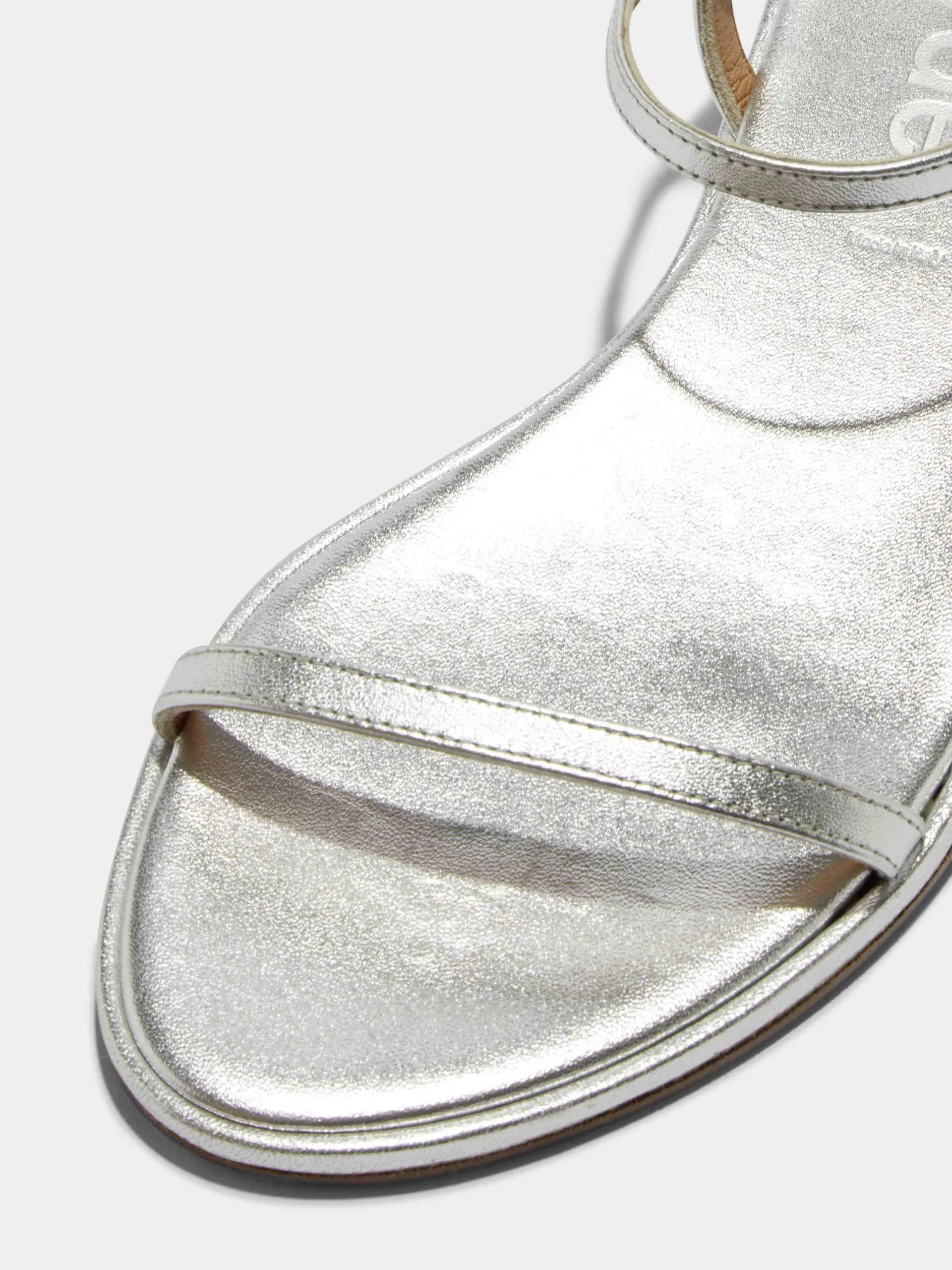 Online Aeyde Nettie Leather Sandals Silver Nappa