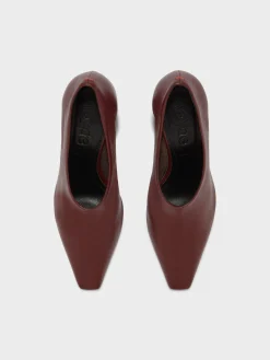 Discount Aeyde Nova Leather Pointed Pumps Port Nappa