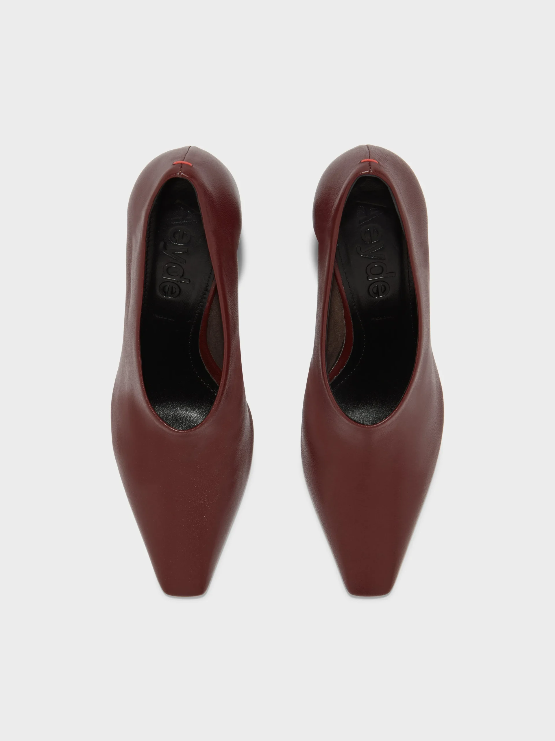 Discount Aeyde Nova Leather Pointed Pumps Port Nappa