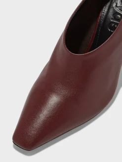 Discount Aeyde Nova Leather Pointed Pumps Port Nappa