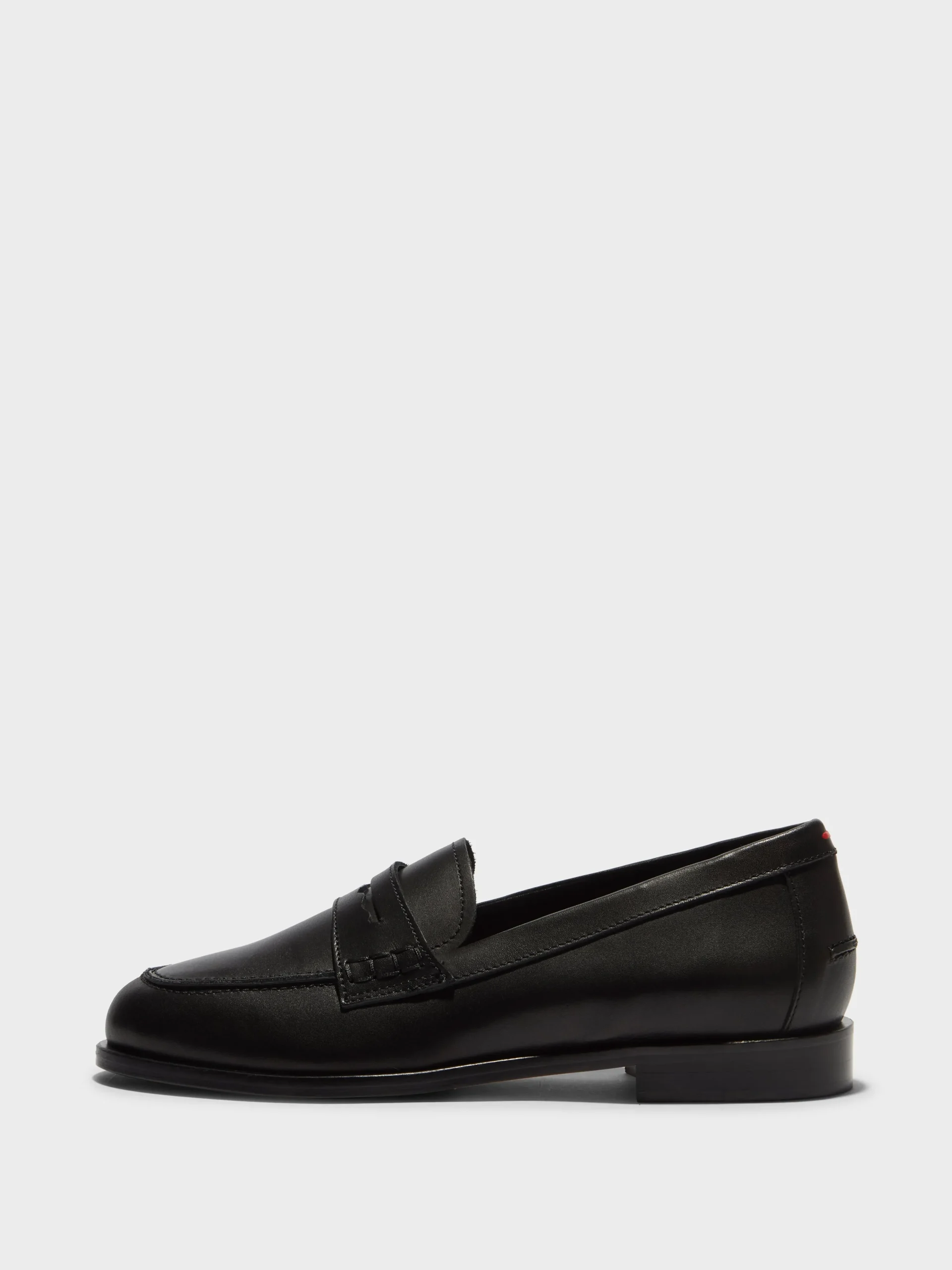 Discount Aeyde Oscar Leather Loafers Black Calf