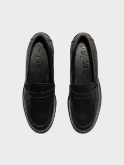 Discount Aeyde Oscar Leather Loafers Black Calf