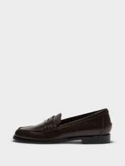 Hot Aeyde Oscar Leather Loafers Moka Calf