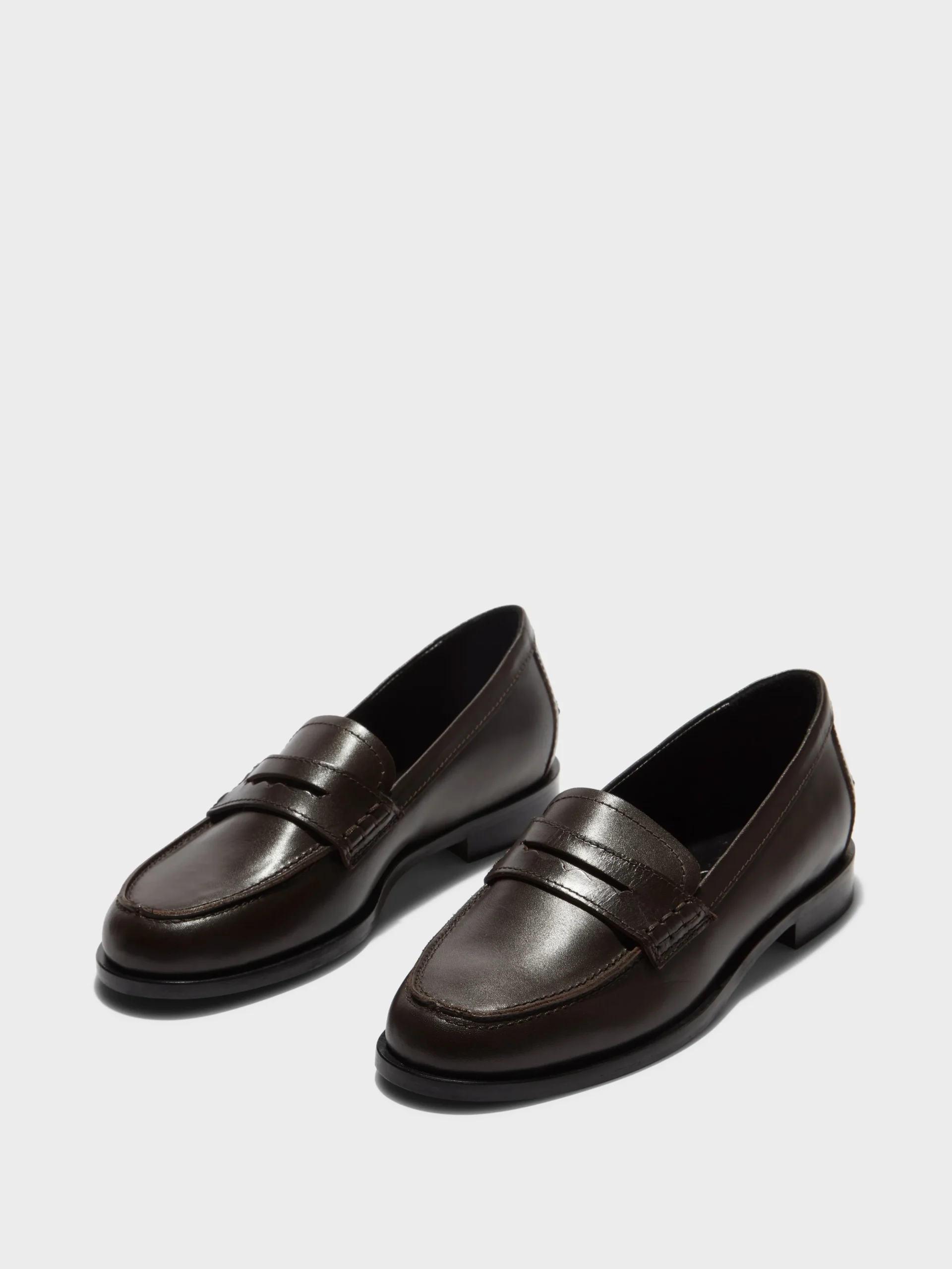 Hot Aeyde Oscar Leather Loafers Moka Calf
