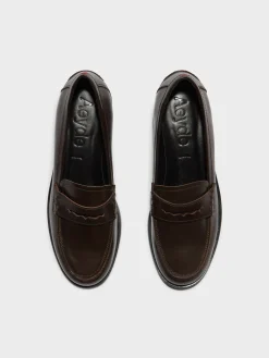 Hot Aeyde Oscar Leather Loafers Moka Calf