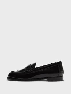New Aeyde Oscar Leather Loafers Black Polido