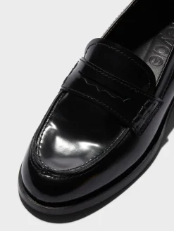 New Aeyde Oscar Leather Loafers Black Polido