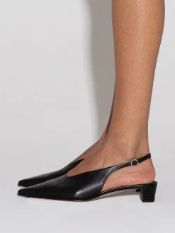 Best Aeyde Oti Leather Slingback Pumps Black Nappa