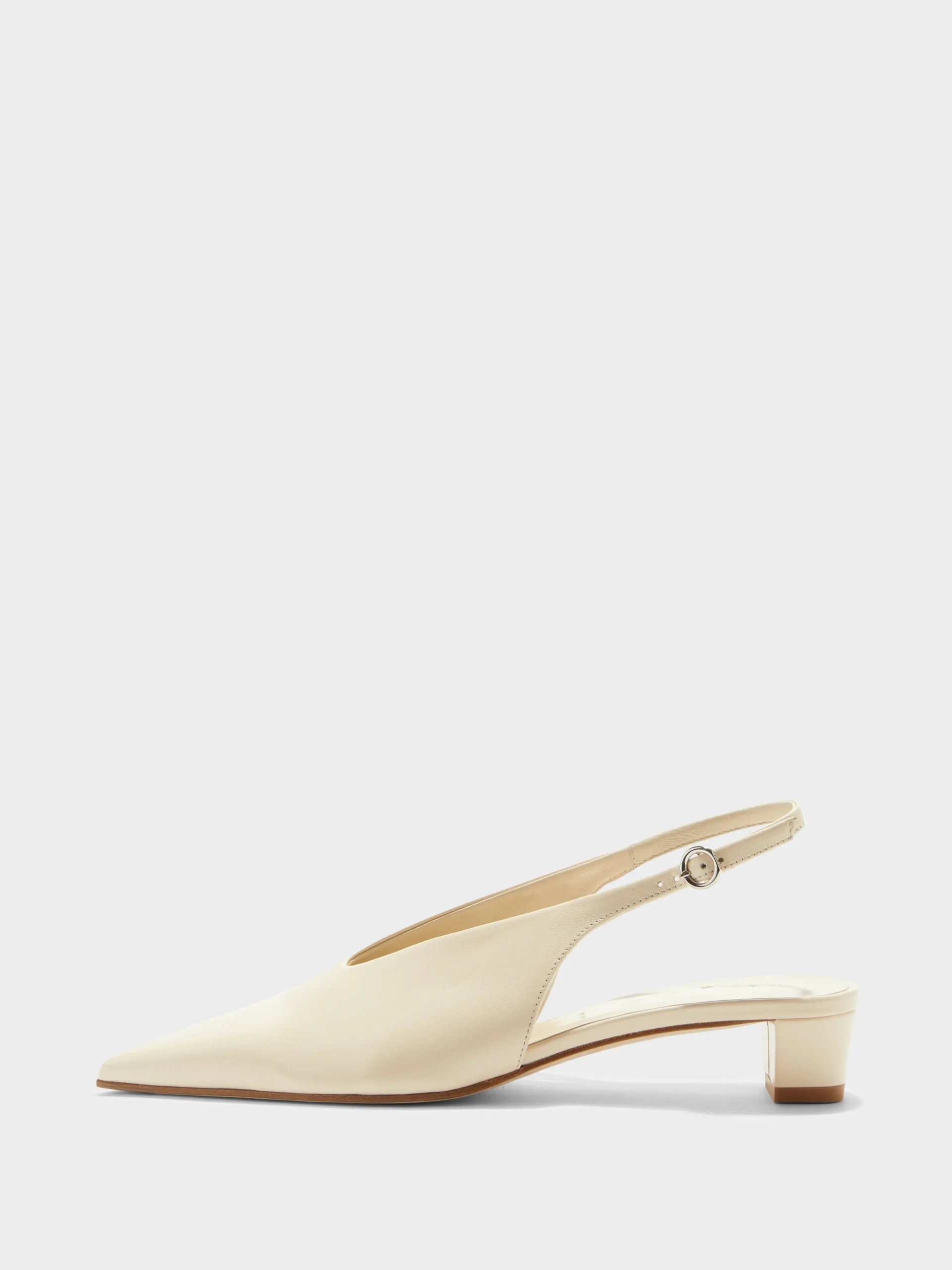 Fashion Aeyde Oti Leather Slingback Pumps Creamy Nappa