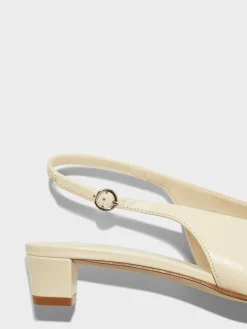 Fashion Aeyde Oti Leather Slingback Pumps Creamy Nappa