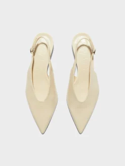 Fashion Aeyde Oti Leather Slingback Pumps Creamy Nappa