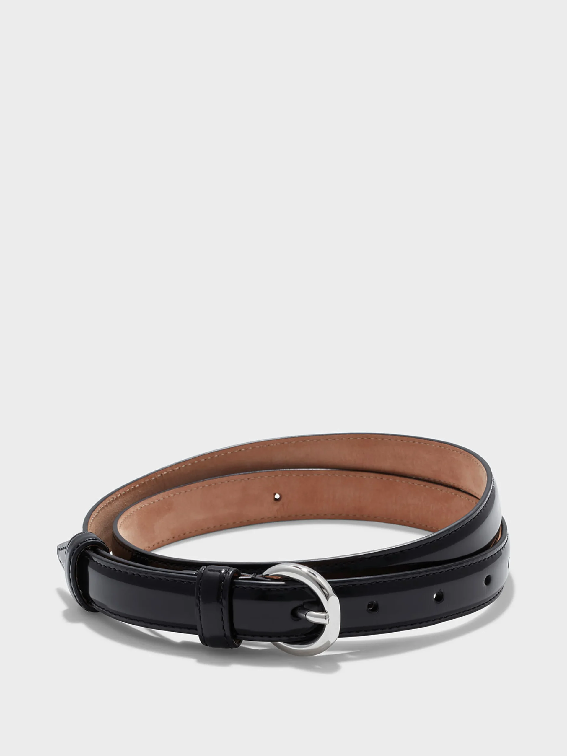 Best Aeyde Reed Leather Belt Black/Silver Polido