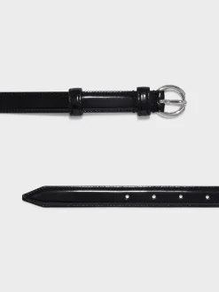 Best Aeyde Reed Leather Belt Black/Silver Polido