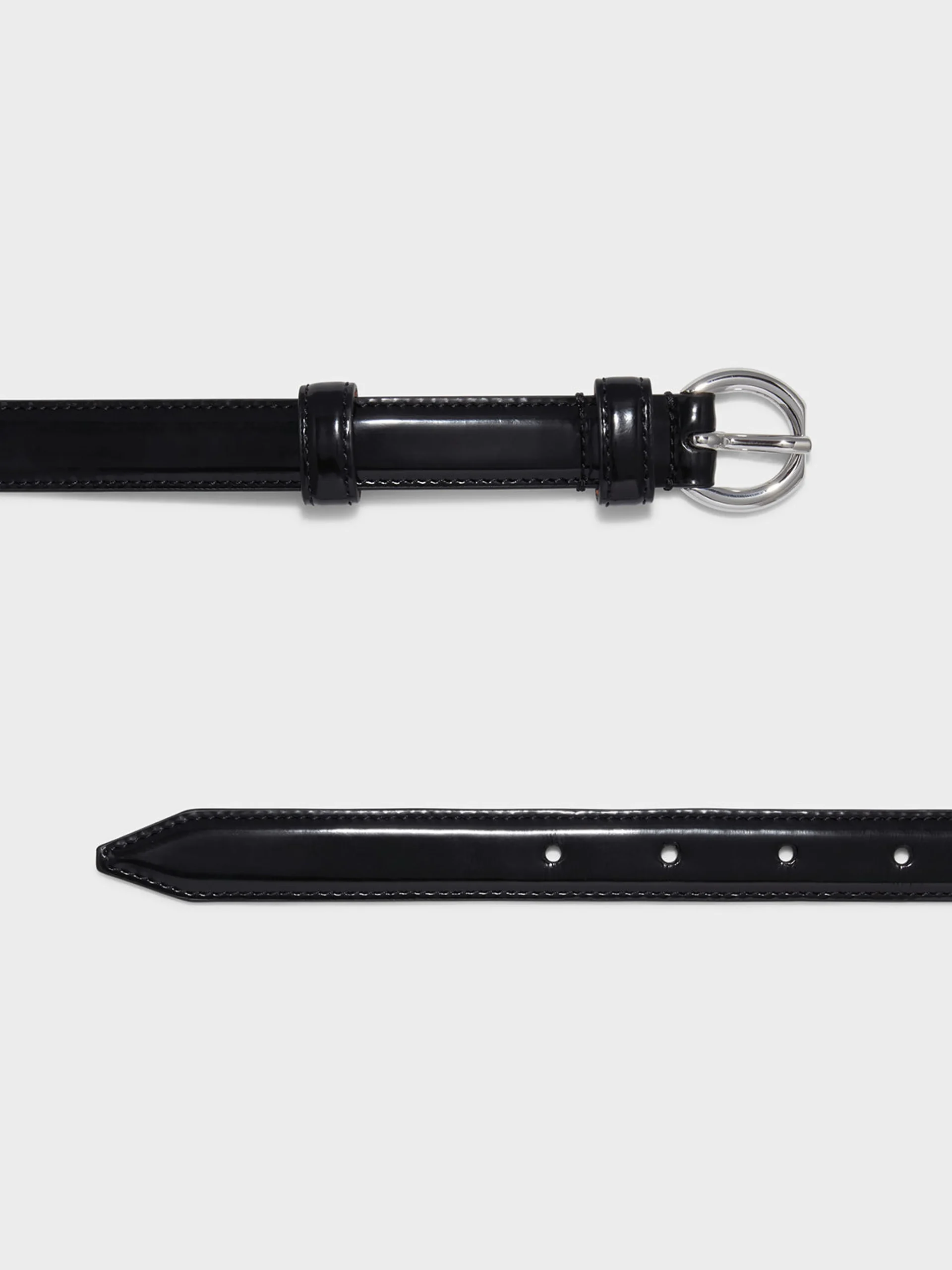 Best Aeyde Reed Leather Belt Black/Silver Polido