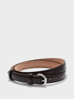 Outlet Aeyde Reed Leather Belt Moka/Silver Polido