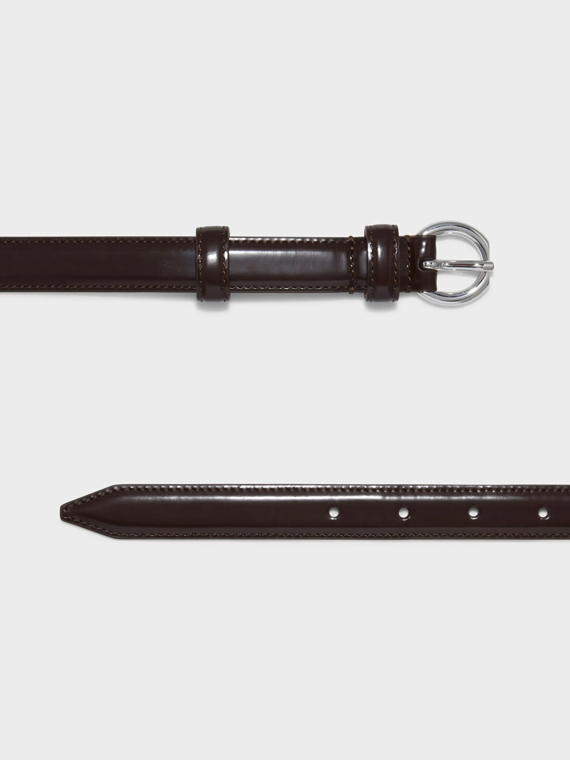 Outlet Aeyde Reed Leather Belt Moka/Silver Polido