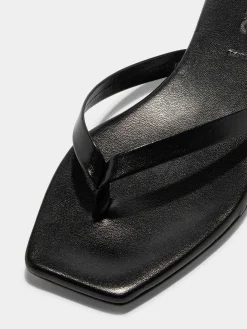 New Aeyde Renee Leather Thong Sandals Black Nappa