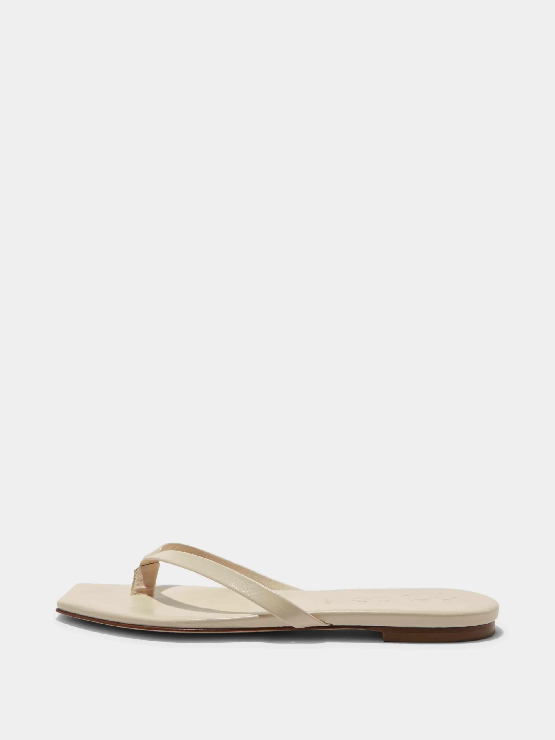 Discount Aeyde Renee Leather Thong Sandals Creamy Nappa