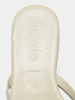 Discount Aeyde Renee Leather Thong Sandals Creamy Nappa