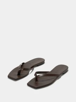 Fashion Aeyde Renee Leather Thong Sandals Moka Nappa