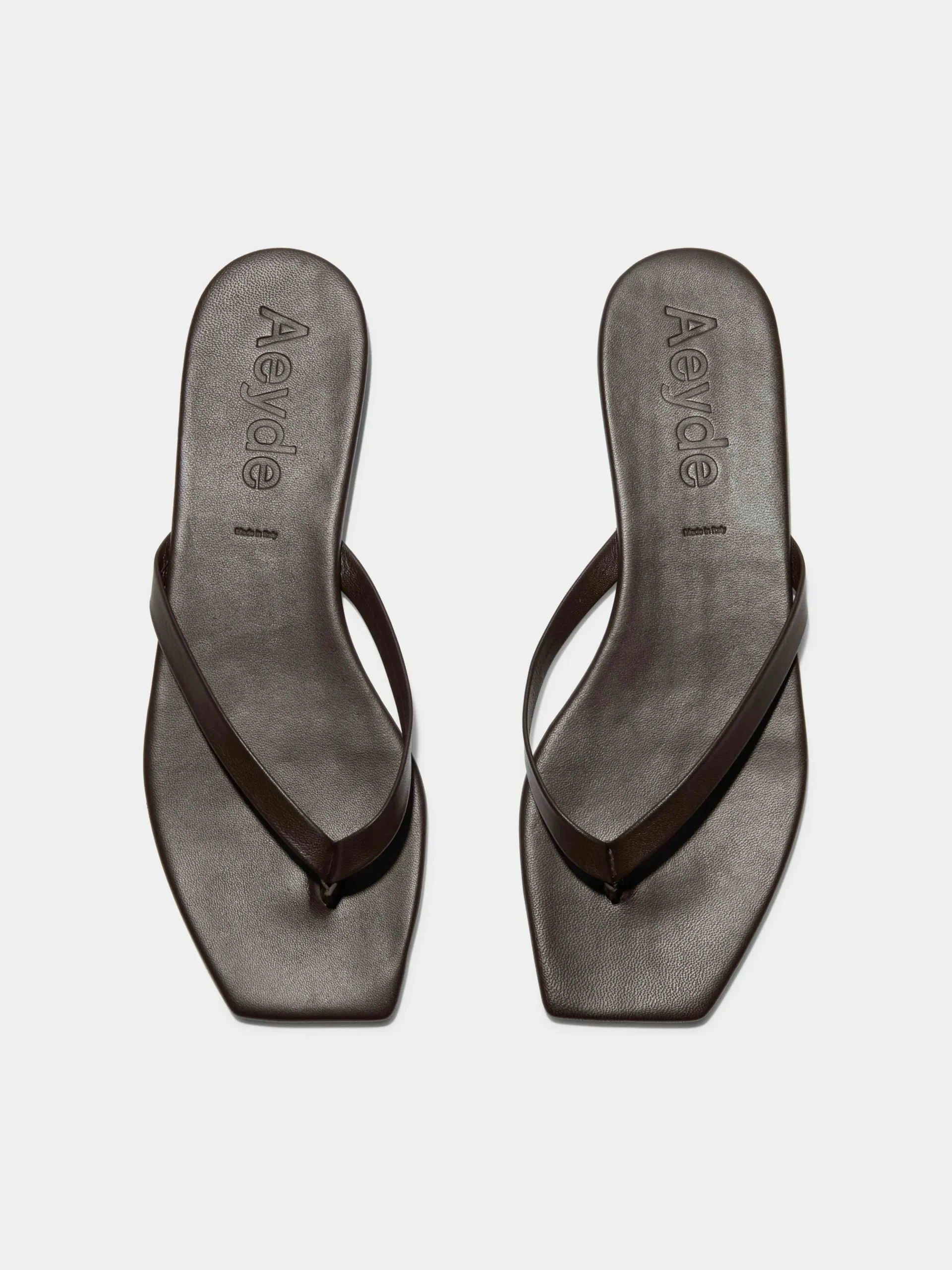 Fashion Aeyde Renee Leather Thong Sandals Moka Nappa