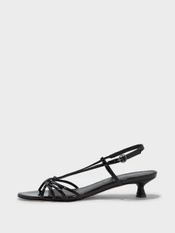 Outlet Aeyde Rhonda Leather Kitten-Heel Sandals Black Patent