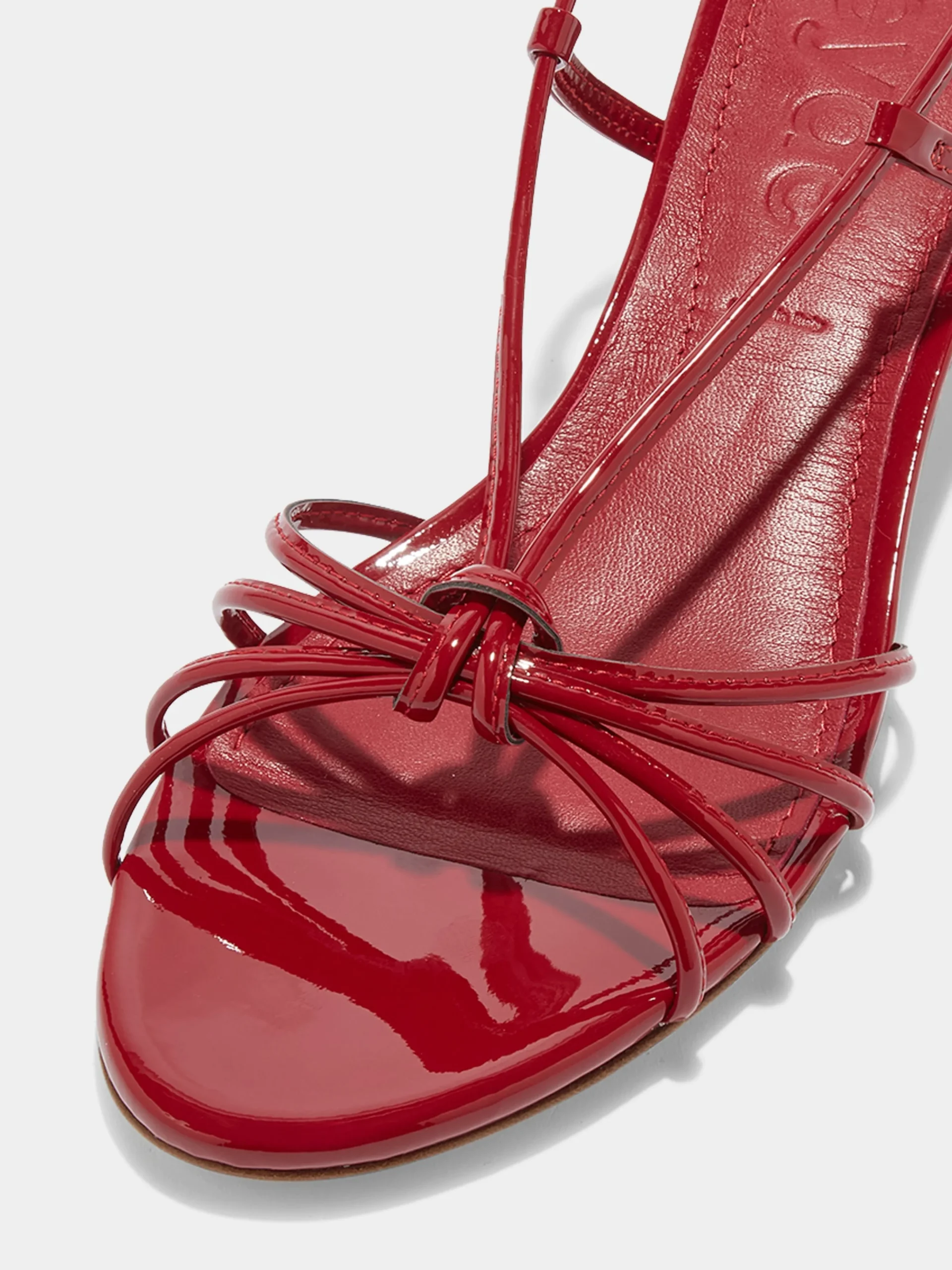 Clearance Aeyde Rhonda Leather Kitten-Heel Sandals Cranberry Patent