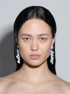 Online Aeyde Rudi Pearl and Palladium-Plated Drop Earrings Palladium/Pearl