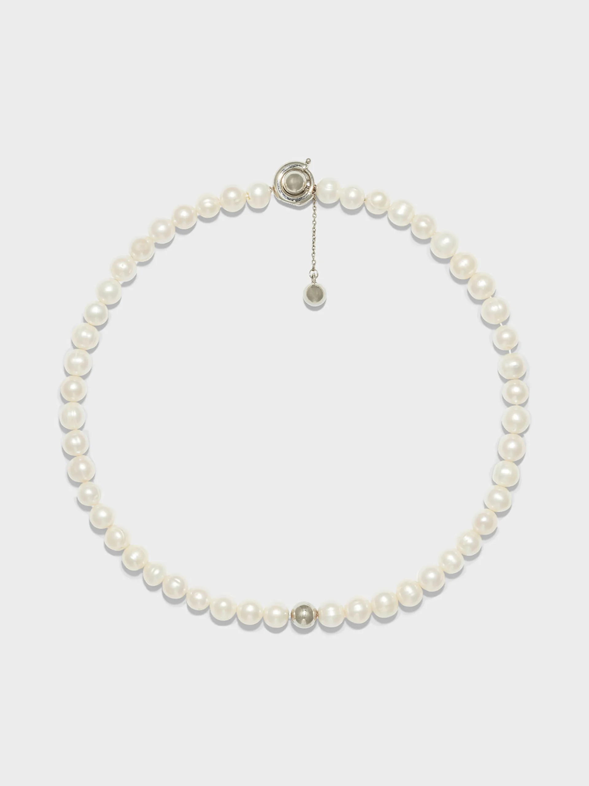 New Aeyde Sarin Pearl and Palladium-Plated Necklace Palladium/Pearl