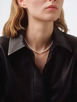 Sale Aeyde Saylor Pearl and Palladium-Plated Necklace Palladium/Pearl