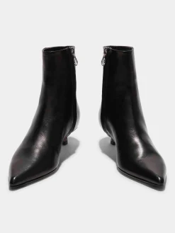 New Aeyde Sofie Leather Ankle Boots Black Nappa