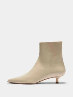 Outlet Aeyde Sofie Leather Ankle Boots Creamy Nappa