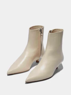 Outlet Aeyde Sofie Leather Ankle Boots Creamy Nappa