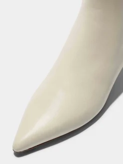 Outlet Aeyde Sofie Leather Ankle Boots Creamy Nappa