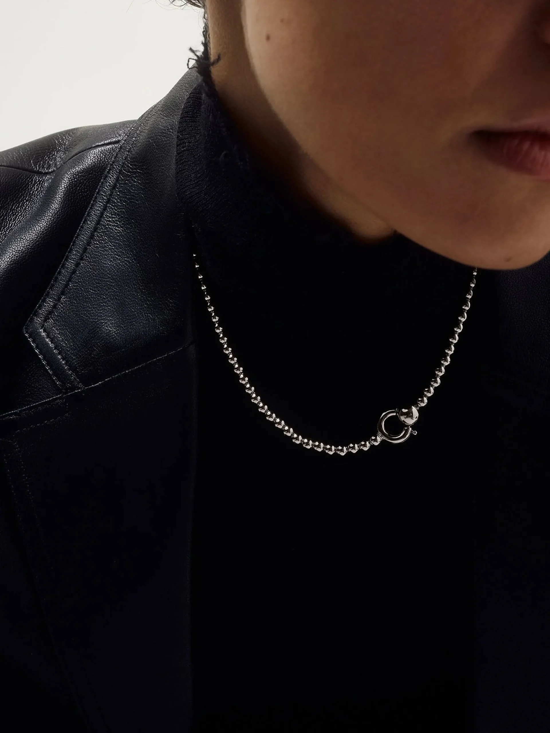 Discount Aeyde Syd Ball Chain Palladium-Plated Necklace Palladium Plated