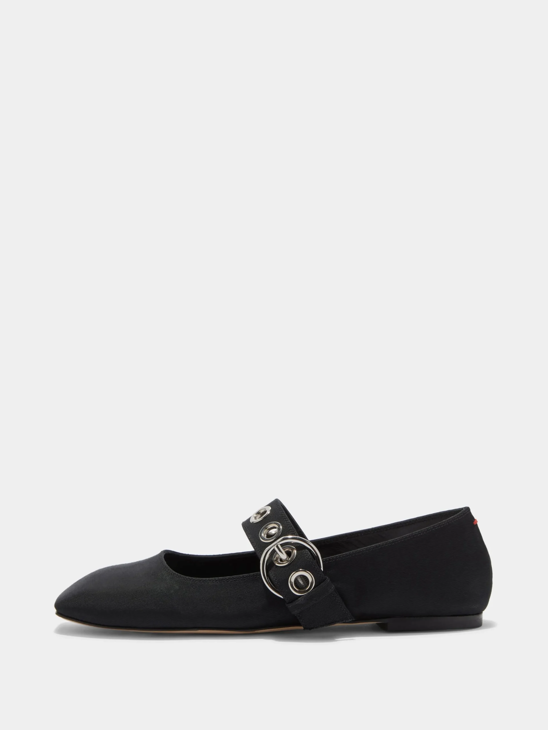 Sale Aeyde Uma Eyelet Grosgrain Mary-Jane Flats Black Grosgrain