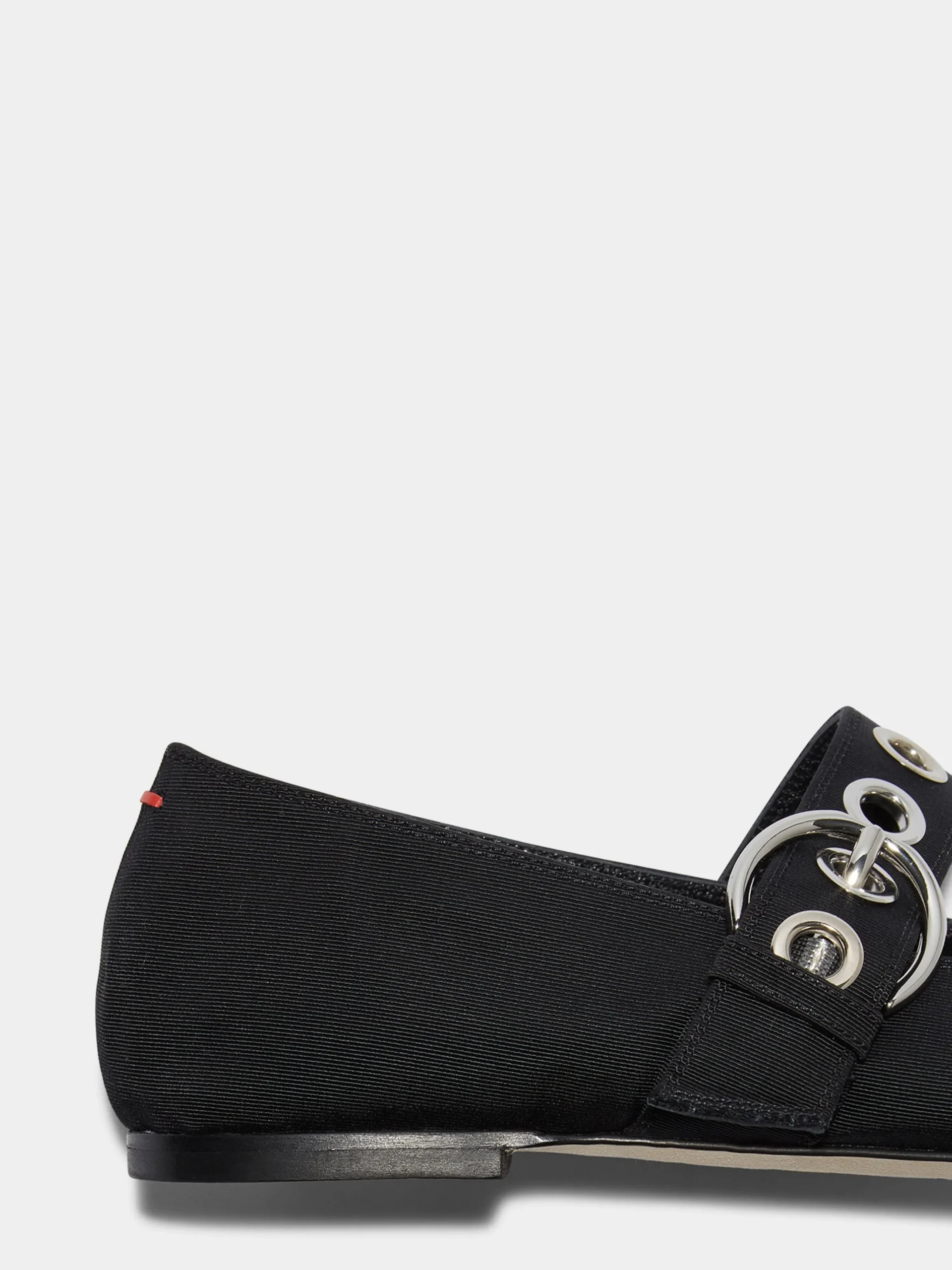 Sale Aeyde Uma Eyelet Grosgrain Mary-Jane Flats Black Grosgrain