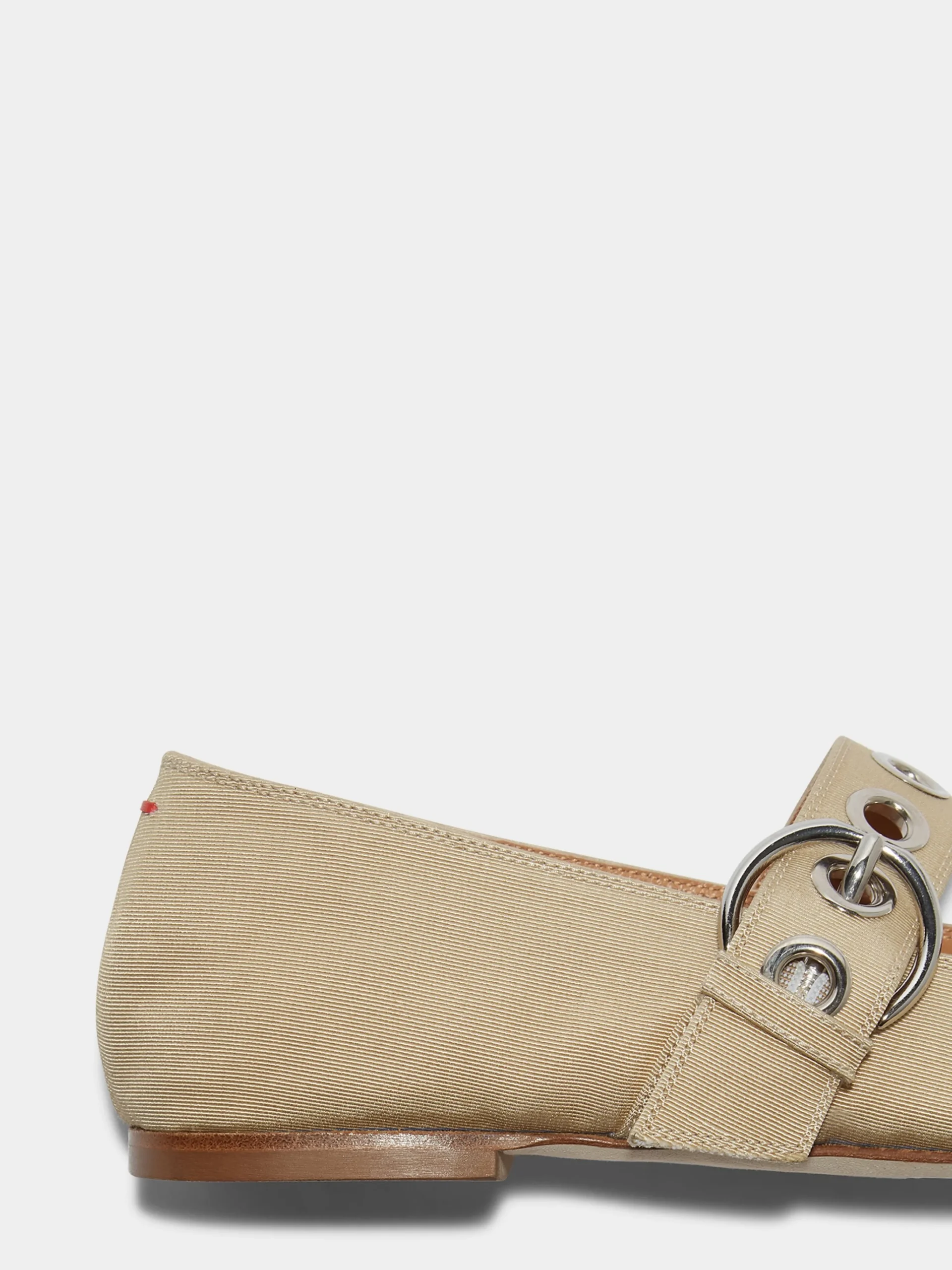 Outlet Aeyde Uma Eyelet Grosgrain Mary-Jane Flats Latte Grosgrain